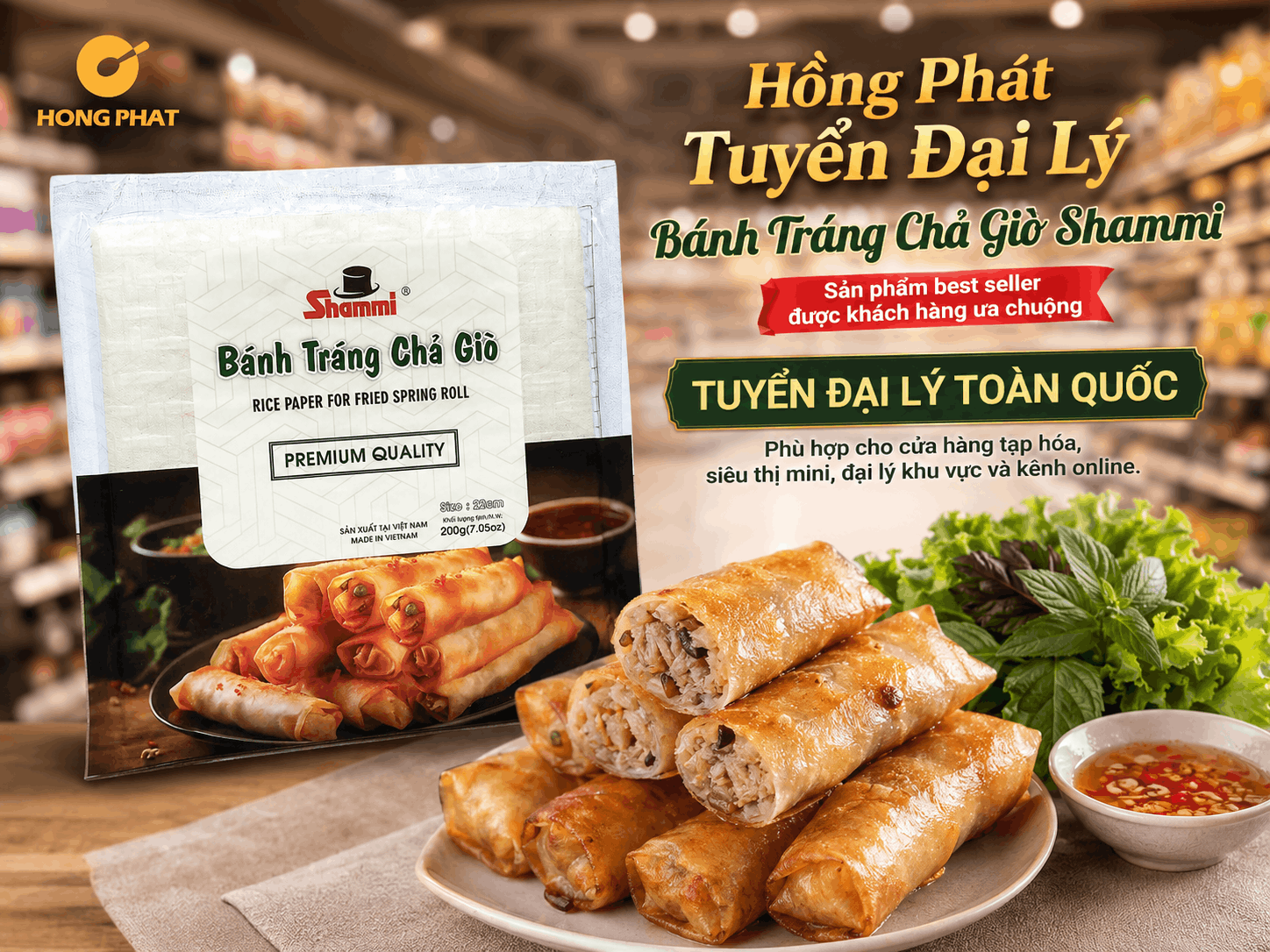 Bánh tráng chả giò Shammi